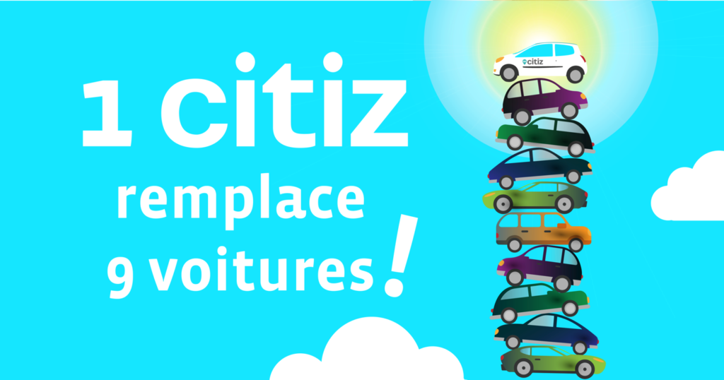 Autopartage citiz - 1 citiz remplace 9 voitures