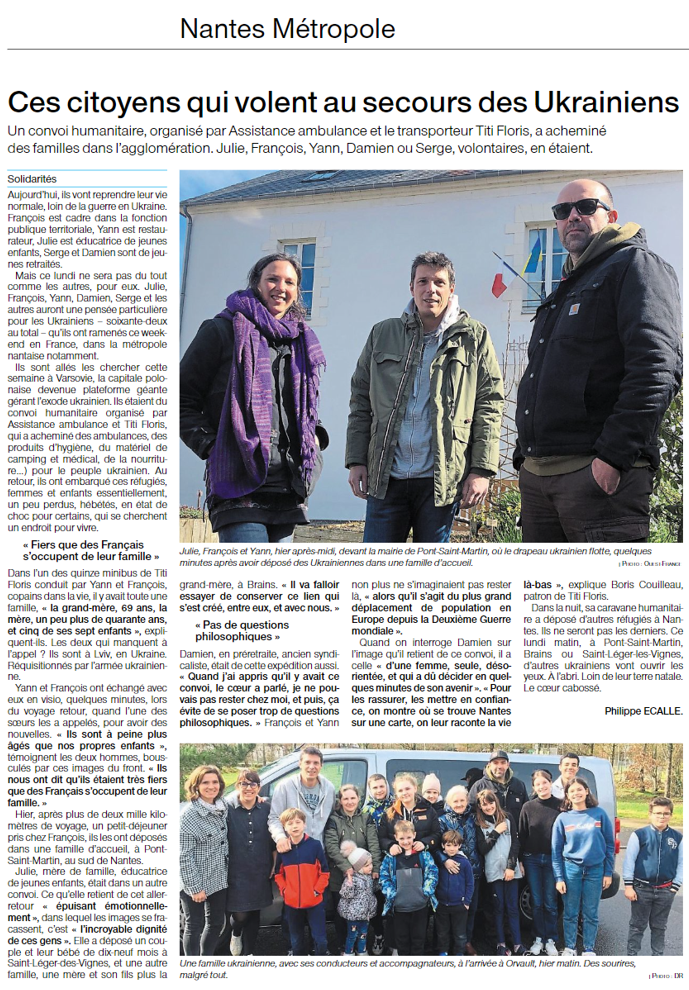 20220314 Ouest-France - Ces citoyens qui volent au secours des Ukrainiens